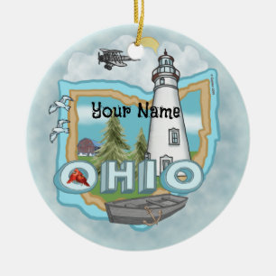 Ohio Lighthouse Keramik Ornament