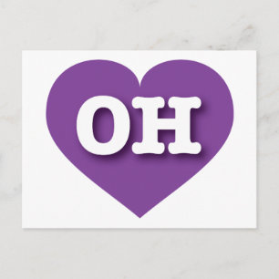 Ohio Lila Heart - I Liebe OH Postkarte