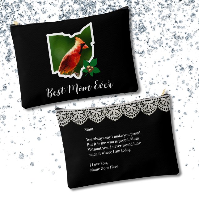 Ohio Mama Kardinal und Buckeyes Muttertag Zubehörtasche (Von Creator hochgeladen)