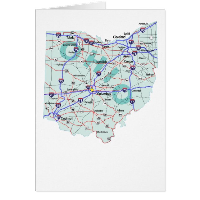 Ohio Map Blank Card (Vorne)