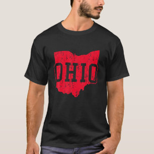 Ohio Map OH Zuhause Form Staat Vintag Buckeye Staa T-Shirt