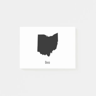 Ohio Map - Schwarz-Weiß-Modern-Karte Post-it Klebezettel