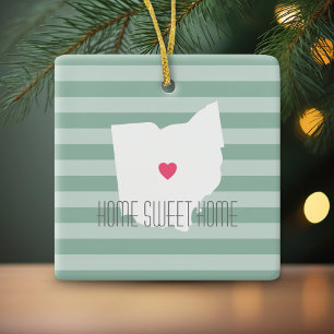 Ohio Map Zuhause Staat Liebe mit benutzerdefiniert Keramikornament