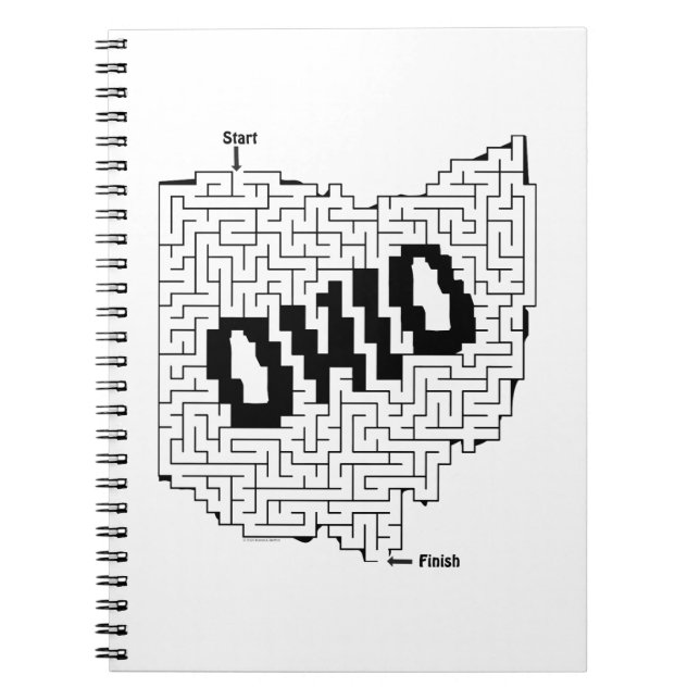 Ohio Maze Puzzle Notizblock (Vorderseite)