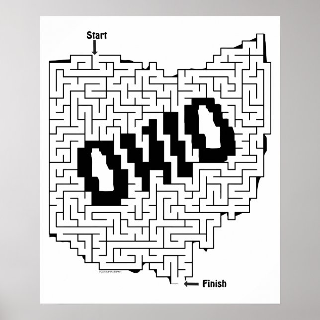 Ohio Maze Puzzle Poster (Vorne)