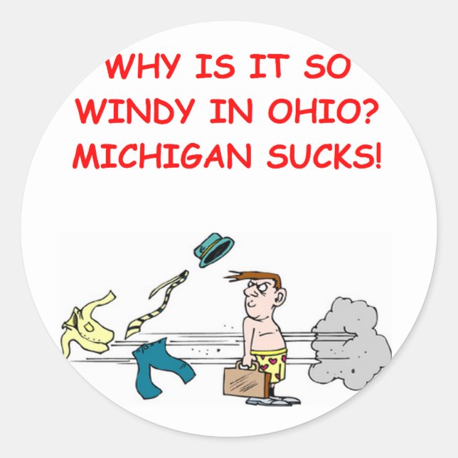 Ohio michigan Witz Runder Aufkleber (Vorderseite)