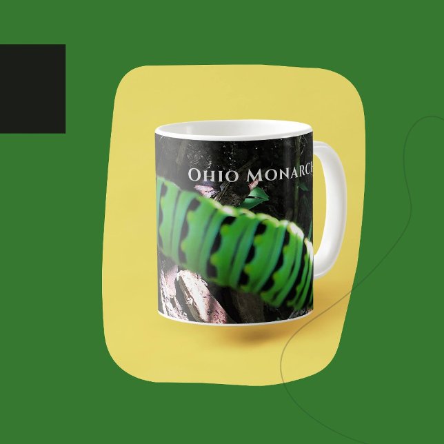 Ohio Monarch Raupe Kaffeetasse (Monarch butterfly caterpillar photo on mug)