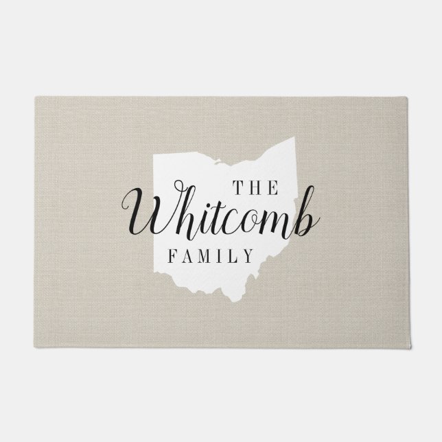 Ohio Monogram Staat Doormat Fußmatte (Vorderseite)