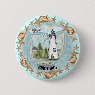 Ohio Muscheln Leuchtturm-Button-Taste Button