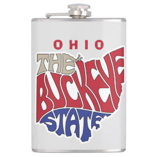Ohio Nickname Word Art Flachmann