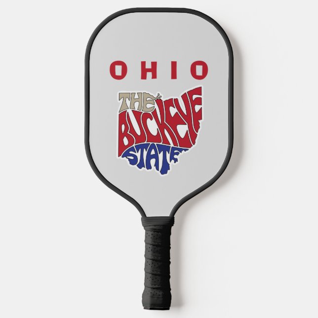Ohio Nickname Word Art Pickleball Schläger (Rückseite)