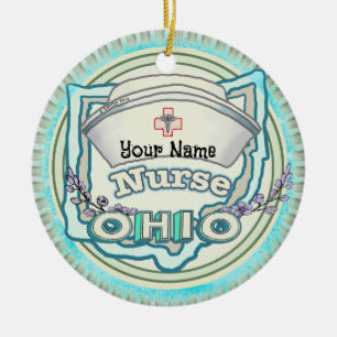 Ohio Nurse Keramik Ornament