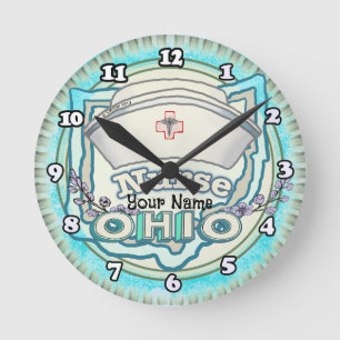 Ohio Nurse Runde Wanduhr