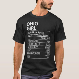 Ohio OH Girl Nutrition Facts Women USA Staat T-Shirt