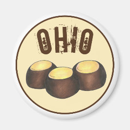 Ohio OH Peanut Butter Buckeye Buck Eye Nut Candy Magnet