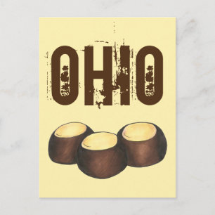 Ohio OH Peanut Butter Buckeye Buck Eye Nut Candy Postkarte