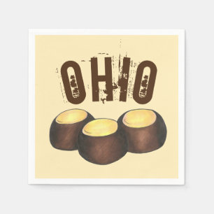 Ohio OH Peanut Butter Buckeye Buck Eye Nut Candy Serviette