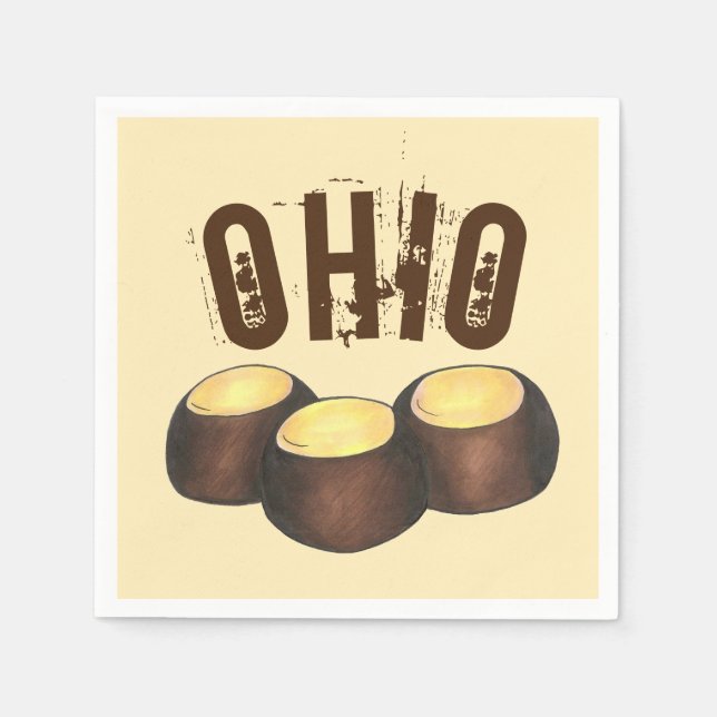 Ohio OH Peanut Butter Buckeye Buck Eye Nut Candy Serviette (Vorderseite)