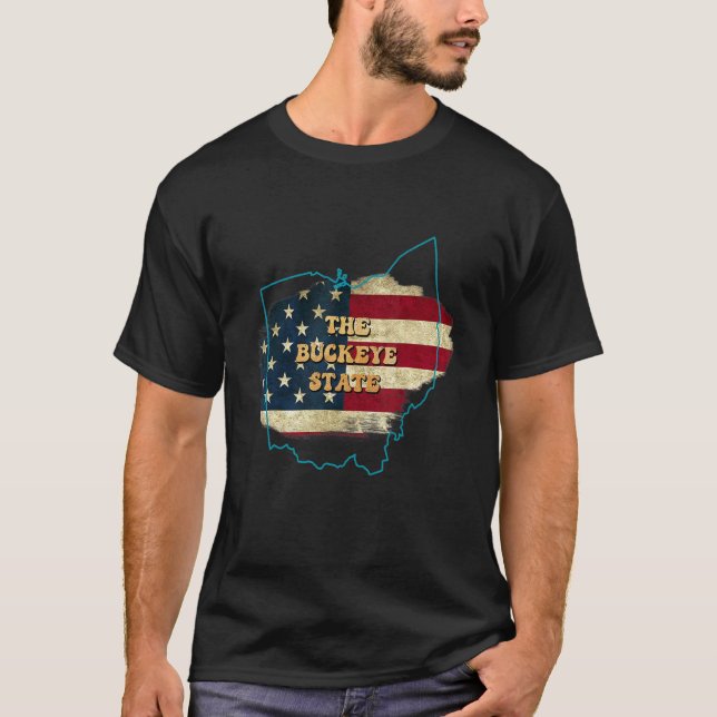 Ohio Oh Us Flag Motto T-Shirt (Vorderseite)