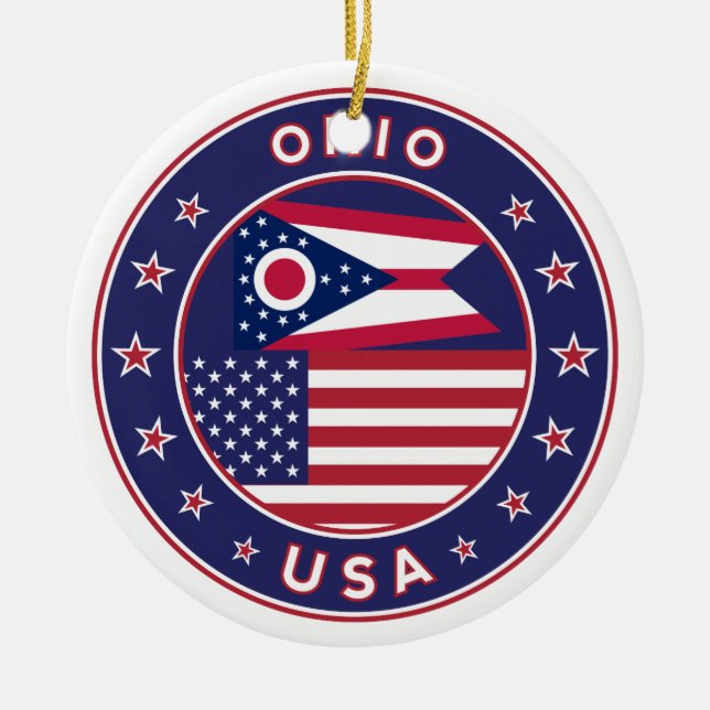 Ohio, Ohio T - Shirt, Ohio Aufkleber, Telefonzelle Keramik Ornament (Vorne)