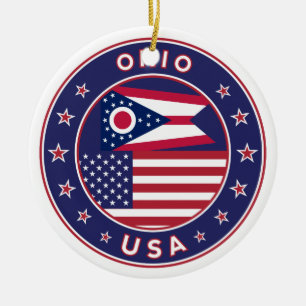 Ohio, Ohio t-shirt, Ohio sticker, phone case Keramik Ornament