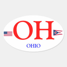 Ohio* Oval-Aufkleber im Euro-Stil Ovaler Aufkleber