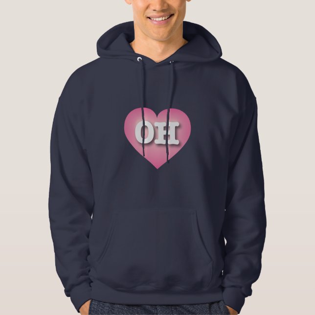 Ohio Pink Fade Heart - I Liebe OH Hoodie (Vorderseite)