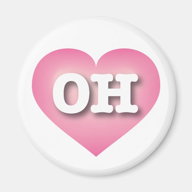 Ohio Pink Fade Heart - I Liebe OH Magnet (Vorne)