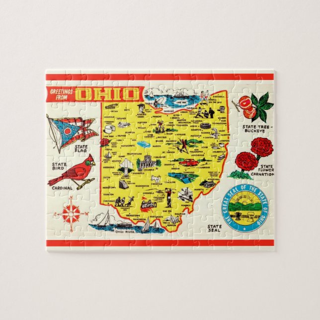 Ohio Postcard Karte Jigsaw Puzzle (Horizontal)