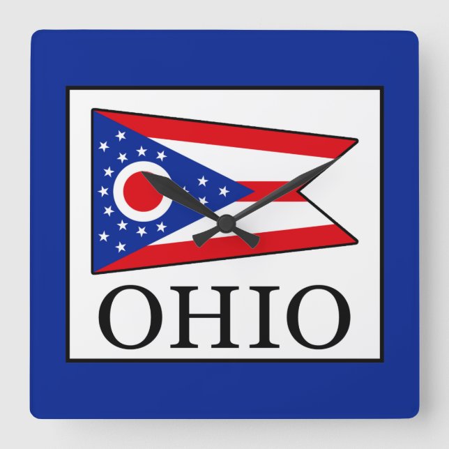 Ohio Quadratische Wanduhr (Vorderseite)