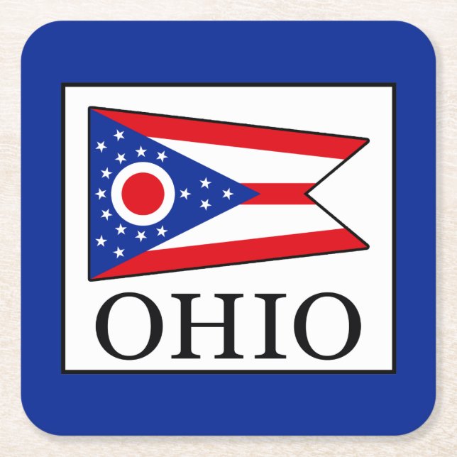 Ohio Rechteckiger Pappuntersetzer (Vorderseite)