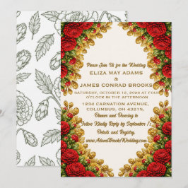 Ohio Red Carnation Hochzeitseinladung im vertikale Save The Date