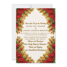 Ohio Red Carnation Hochzeitseinladung mit vertikal