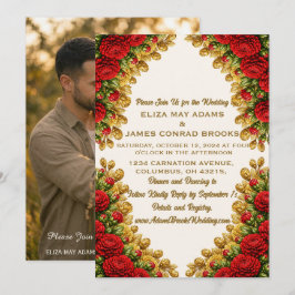 Ohio Red Carnation Hochzeitseinladung mit vertikal Save The Date