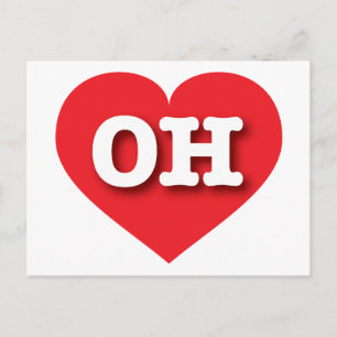 Ohio Red Heart - I Liebe OH Postkarte