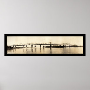Ohio River Bridge Foto 1911 Poster