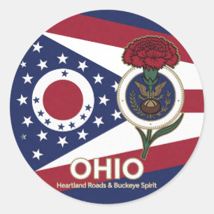 Ohio-Rosskastanien-Staats-Erbe-Stolz 🌰 Runder Aufkleber