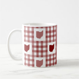 Ohio Rot Gingham Kaffeetasse