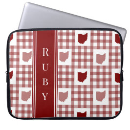 Ohio Rot Gingham Laptopschutzhülle