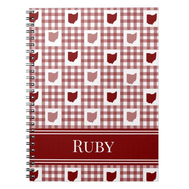 Ohio Rot Gingham Notizblock (Vorderseite)