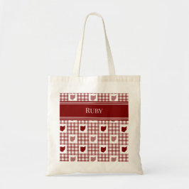 Ohio Rot Gingham Tragetasche