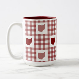 Ohio Rot Gingham Zweifarbige Tasse