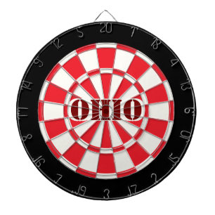 OHIO rot schwarz und weiß Dartscheibe