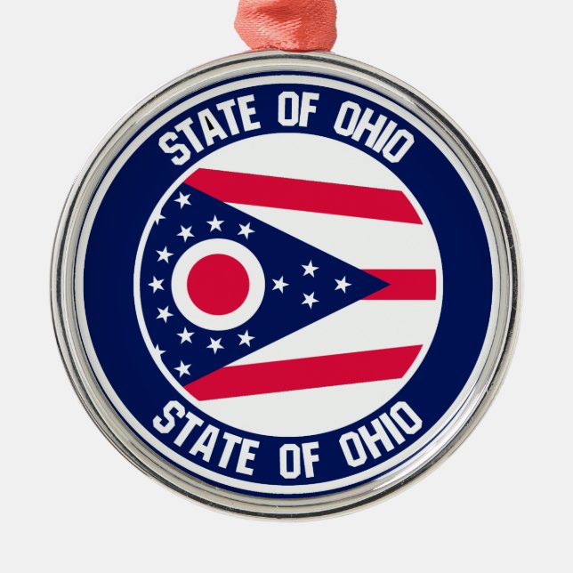Ohio Round Emblem Ornament Aus Metall (Vorne)