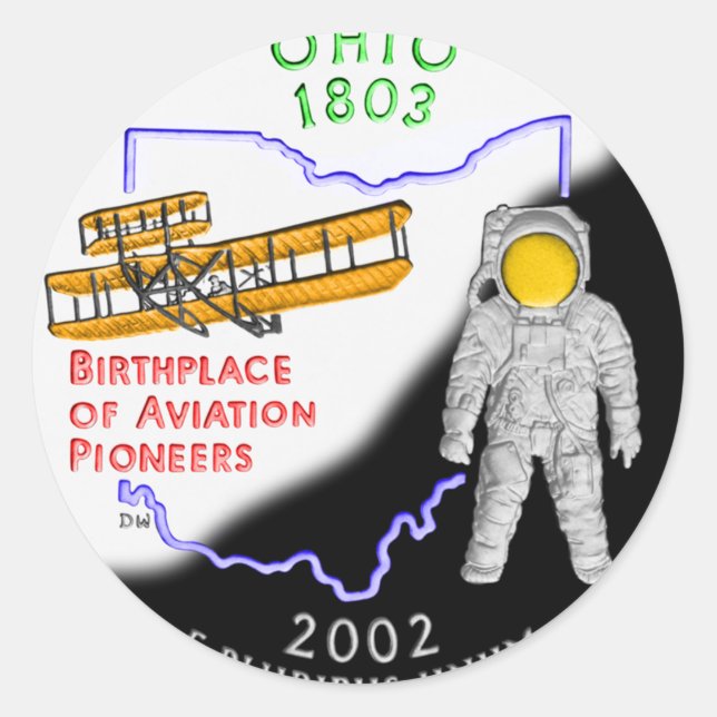 Ohio Runder Aufkleber (Vorderseite)