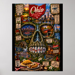 Ohio-Schädel-Kunstposter State of Mind Poster