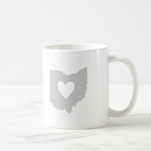 Ohio Silhouette mit Herz-Kaffee-Tasse Tasse (Rechts)