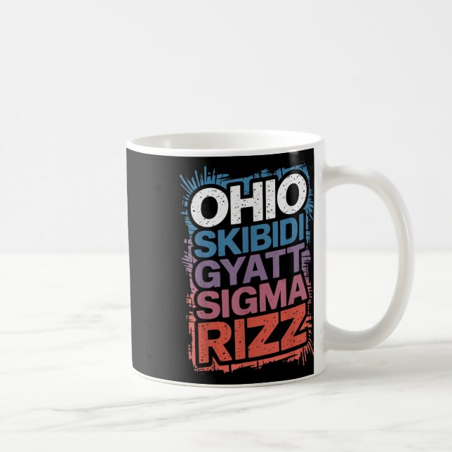 Ohio Skibidi Gyatt Sigma Rizz Gen Slang Rizz Funny Kaffeetasse (Rechts)