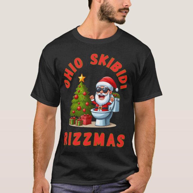 Ohio Skibidi Rizzmas Funny Christmas Rizz Gyatt Ri T-Shirt (Vorderseite)