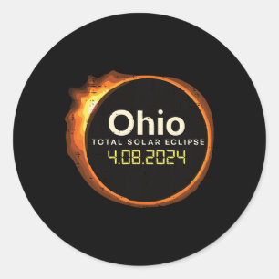 Ohio Solar Eclipse 2024 Totalität April 8 Männer F Runder Aufkleber